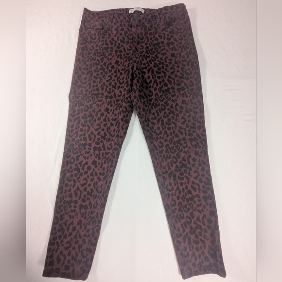 Social Standard Sanctuary Mid Rise Ankle Skinny Leopard Print Pants Size 12 - Picture 2 of 12